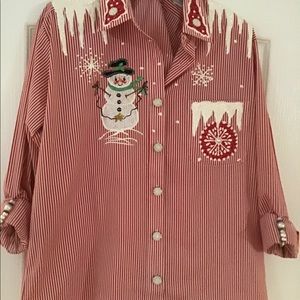 NWT Handmade XMas shirt size M (ONE OF A KIND)